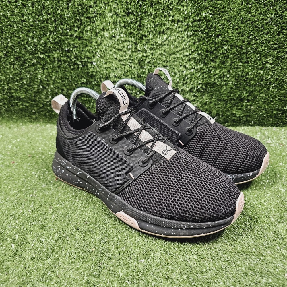 Kuru Atom Jet Black Misty Lilac Mesh Athletic Comfort Sneakers Womens 9 Wide